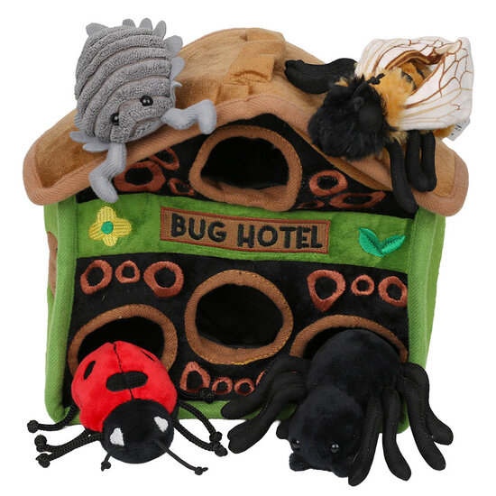 PC003039 insectenhotel met 4 vingerpoppen - hide away hand- en vingerpoppen