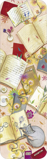 FB243 Jehanne Weyman boekenlegger - grijze kat | Code5 | mano cards groothandel