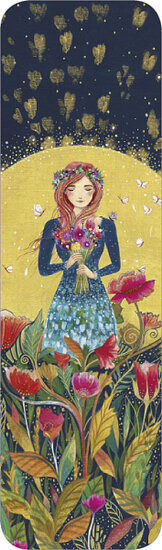 FB259 Jehanne Weyman boekenlegger - vrouw met bloemen | Code5 | mano cards groothandel