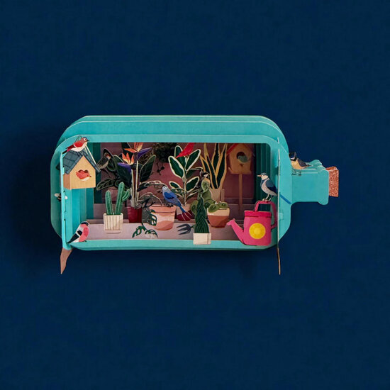 MIB350 Message in a Bottle kaart - vogels en planten | mano cards groothandel