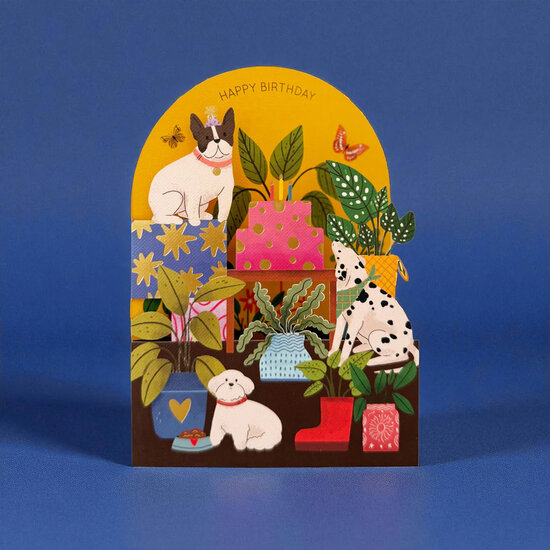 AL285 Laser uitgesneden wenskaart - birthday honden | Alljoy design | Mano cards groothandel
