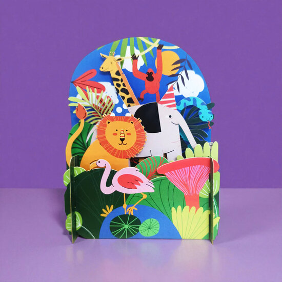 AJD-KID048 Kids pop-up kaart - jungle leeuw | mano cards groothandel
