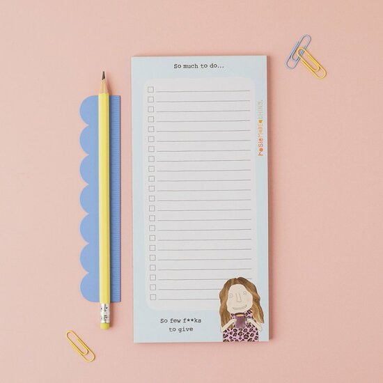 LJ004 afvinklijst notitieblok Rosie made a thing - so much  (10 x 21 cm) | mano cards groothandel