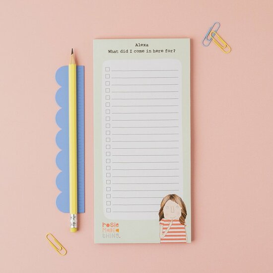 LJ006 afvinklijst notitieblok Rosie made a thing - come in here  (10 x 21 cm) | mano cards groothandel