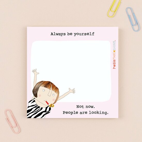 SJ014 zelfklevende memoblaadjes - sticky notes - Rosie made a thing - be yourself  (10 x 10 cm) | mano cards groothandel