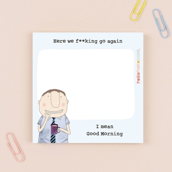 SJ015 zelfklevende memoblaadjes - sticky notes - Rosie made a thing - here we go  (10 x 10 cm) | mano cards groothandel