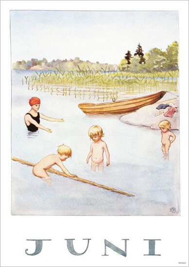 A4 maanden poster 843 - elsa beskow - juni | Mano cards groothandel
