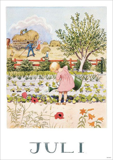 A4 maanden poster 844 - elsa beskow - juli | Mano cards groothandel