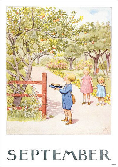 A4 maanden poster 846 - elsa beskow - september | Mano cards groothandel