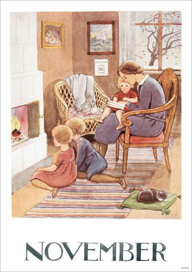 A4 maanden poster 848 - elsa beskow - november | Mano cards groothandel