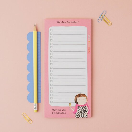 LJ005 afvinklijst notitieblok Rosie made a thing - be fabulous  (10 x 21 cm) | mano cards groothandel