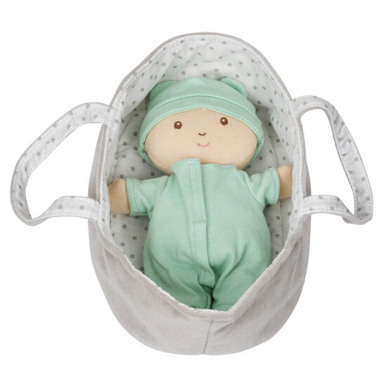 WB001037 Baby met groene kleding - Wilberry Dolls