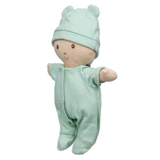 WB001037 Baby met groene kleding - Wilberry Dolls