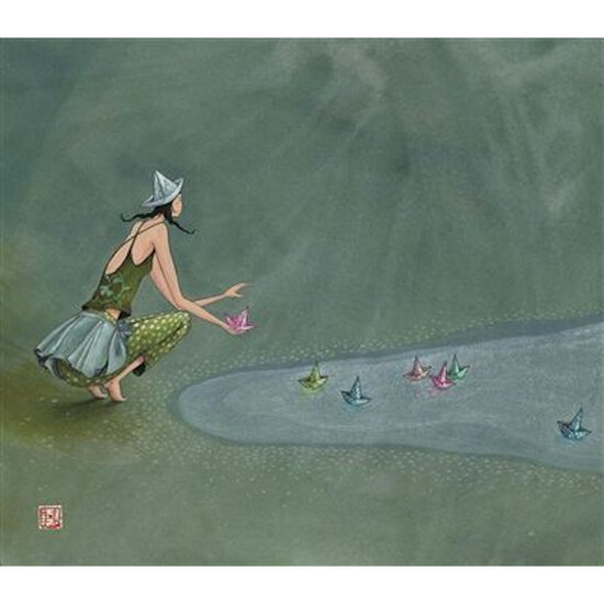 QB25141 wenskaart gaelle boissonnard - papieren bootjes | Mano cards groothandel