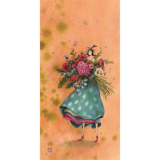 QB25145 wenskaart ga&euml;lle boissonnard - bericht uit de tuin | mano cards groothandel