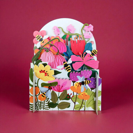 MN085 Miniature pop-up kaart - bloemen | Alljoy design | Mano cards groothandel