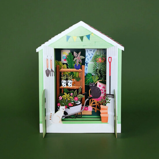 MN089 Miniature pop-up kaart - tuinschuur | Alljoy design | Mano cards groothandel