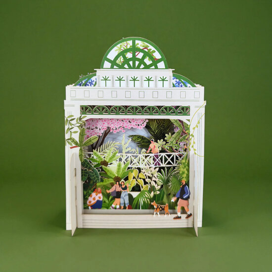 MN092 Miniature pop-up kaart - botanische tuin | Alljoy design | Mano cards groothandel