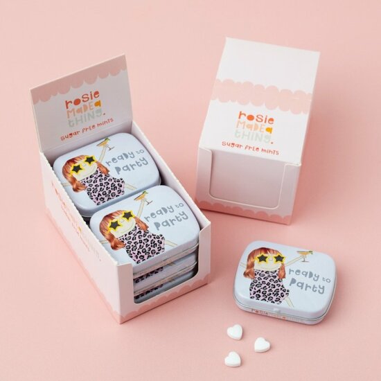 MT004 &ndash; Rosie made a thing pepermuntdoosje - ready to party mints | Mano cards groothandel