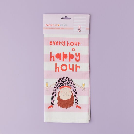 TW008 &ndash; Rosie made a thing theedoek - happy hour | Mano cards groothandel