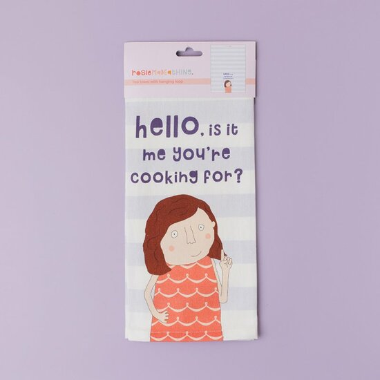 TW009 &ndash; Rosie made a thing theedoek - hello | Mano cards groothandel