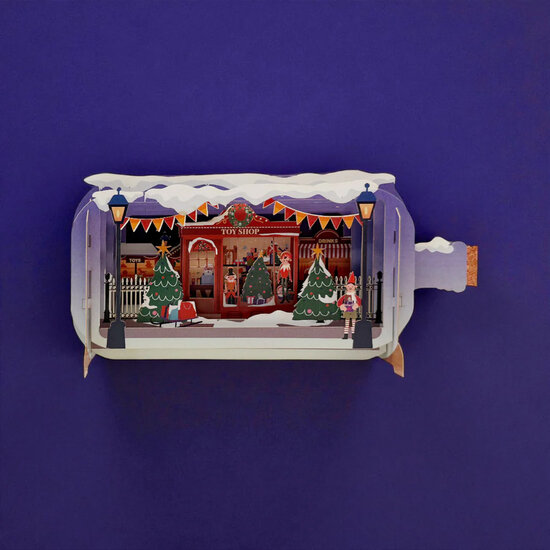 XMIB156 Message in a Bottle kerstkaart - speelgoedwinkel | Alljoy design | Mano cards groothandel