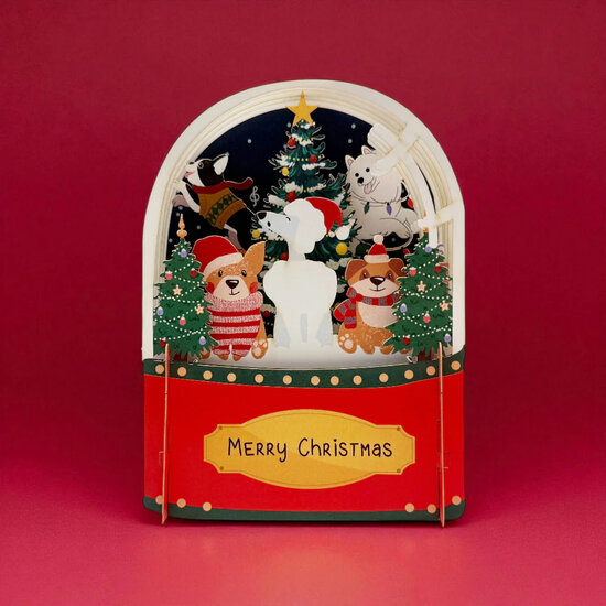 xpop067 pop-up kerstkaart - honden | Alljoy design | Mano cards groothandel