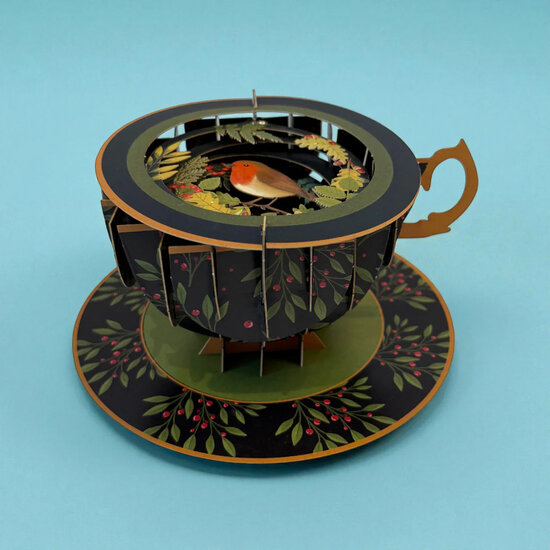 XTEA001 a Cup of Tea kaart - roodborstje