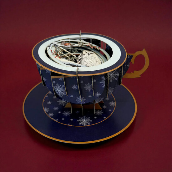 XTEA003 a Cup of Tea kerstkaart - uil | mano cards groothandel