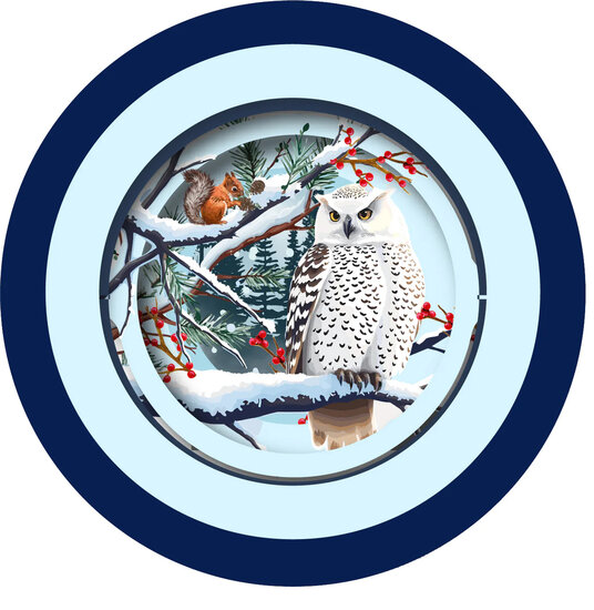 XTEA003 a Cup of Tea kerstkaart - uil