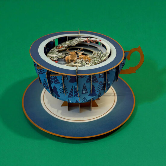 XTEA004 a Cup of Tea kerstkaart - herten | mano cards groothandel