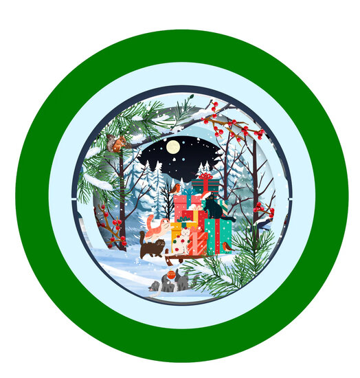 XTEA012 a Cup of Tea kerstkaart - katten