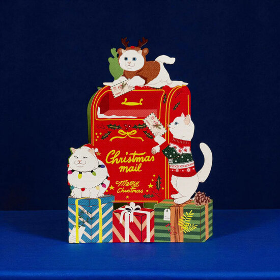 cms063 lasergesneden kerstkaart - christmas mail katten | Alljoy design | Mano cards groothandel