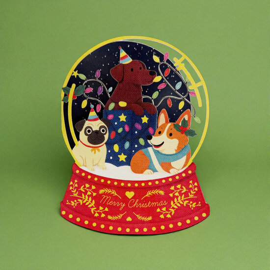 cms071 lasergesneden kerstkaart - honden | Alljoy design | Mano cards groothandel