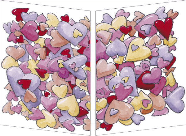 CT381 Cache-Cache uitklapbare kaart - een berg harten | Code 5 | Mano cards groothandel