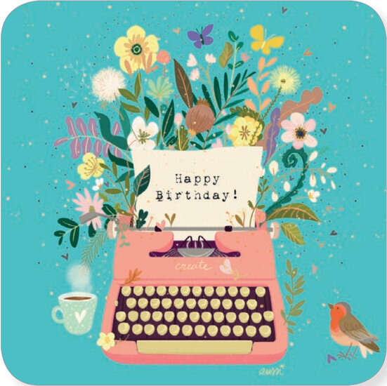 BAR515 Audrey Bussi kaart - happy birthday - typemachine | Code5 | Mano cards groothandel