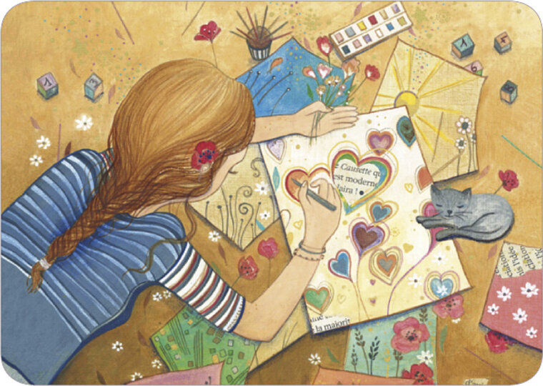 C220 Jehanne Weyman ansichtkaart - tekenen en kleuren | Code 5| mano cards groothandel