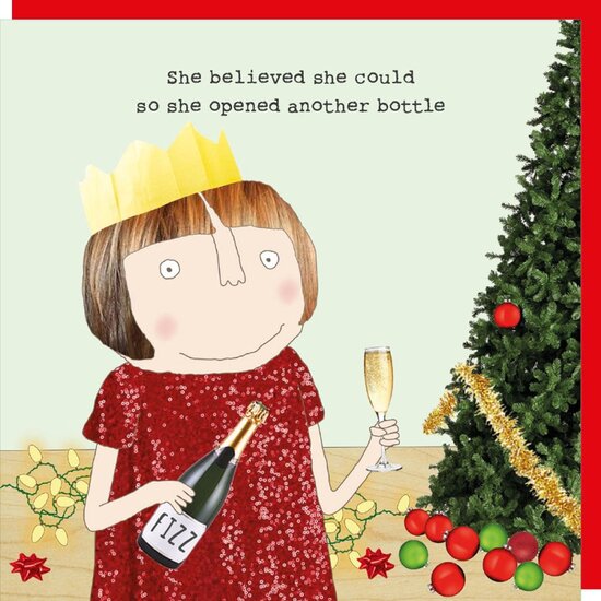 xGF119 &ndash; Rosie made a thing kerstkaart - xmas bottle | Mano cards groothandel