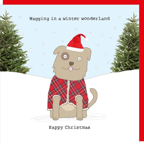 xGF130 &ndash; Rosie made a thing kerstkaart - wagging | Mano cards groothandel