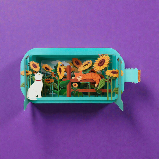 MIB371 Message in a Bottle kaart - zonnebloemen | mano cards groothandel