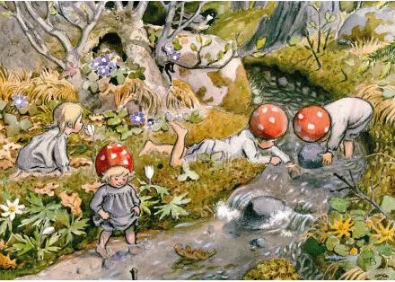 A4 1034 ansichtkaart - kabouterkinderen van elsa beskow | Mano cards groothandel