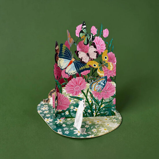 LTC003 3D pop-up kaart Little Moments - bloementuin