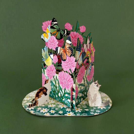 LTC003 3D pop-up kaart Little Moments - bloementuin