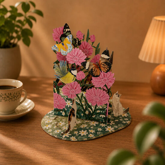 LTC003 3D pop-up kaart Little Moments - bloementuin | Alljoy design | Mano cards groothandel