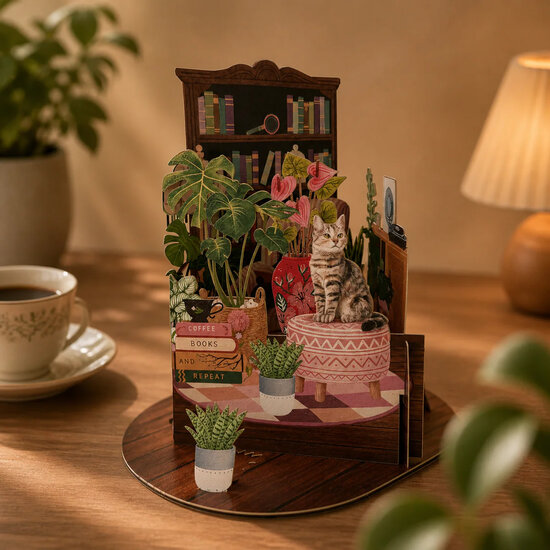 LTC007 3D pop-up kaart Little Moments - gezellig kattenhoekje | Alljoy design | Mano cards groothandel