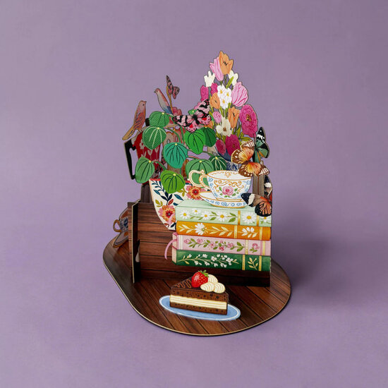 LTC008 3D pop-up kaart Little Moments - thee en koekjes