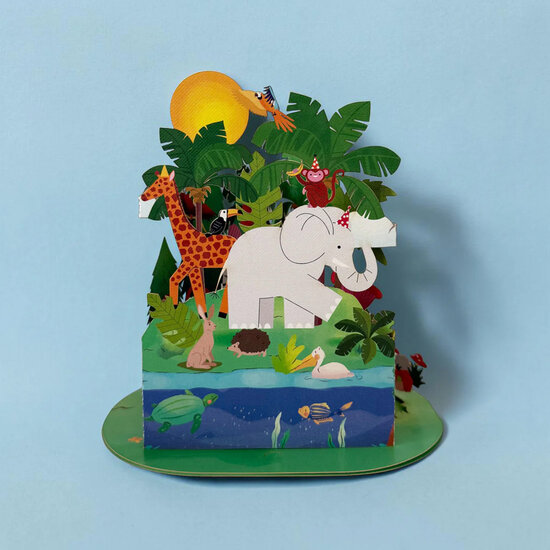 LTC010 3D pop-up kaart Little Moments - jungle