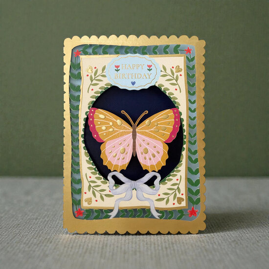 AL320 Laser uitgesneden wenskaart - happy birthday vlinder | Alljoy design | Mano cards groothandel