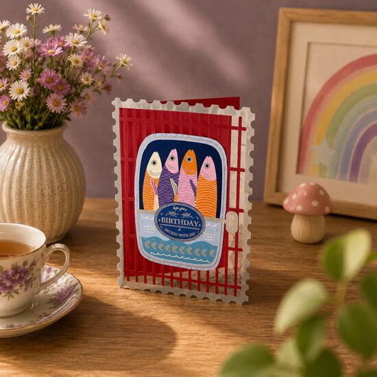 AL321 Laser uitgesneden wenskaart - birthday packed with joy