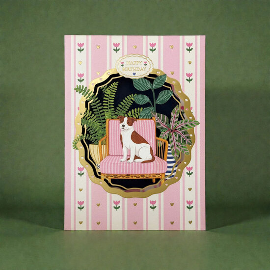 AL323 Laser uitgesneden wenskaart - happy birthday - hond | Alljoy design | Mano cards groothandel